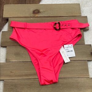 Sunshine 79 NWT High Waist Bikini Bottom W/ Adjustable Belt Watermelon